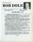 Dole Press Release in support of the ADA, 1990
