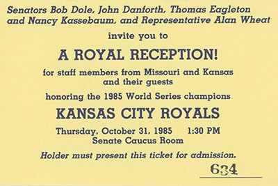 Photo of tickets to Royals Reception