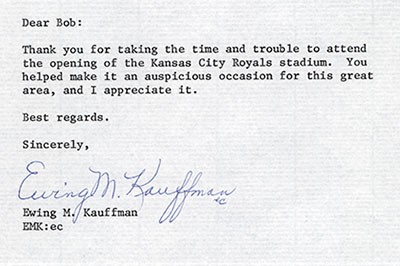 Image of letter from Kauffman to Dole
