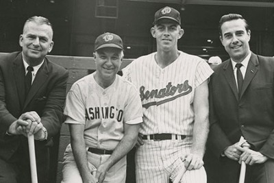 Dole with Washington Senators players, 1963