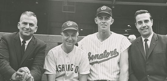 Dole with Washington Senators players, 1963