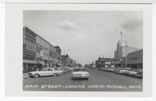 Main Street-Looking North-Russell, Kans.