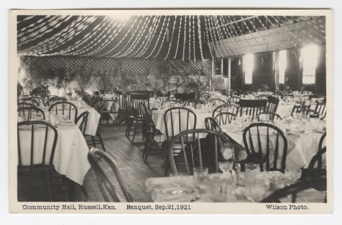 Community Hall, Russell,Kan. - Banquet Sep.21.1921 - Wilson Photo