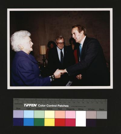 Senator Bob Dole Shaking Hands With First Lady Barbara Bush Robert And Elizabeth Dole Archive And Special Collections